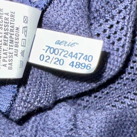 NEW Aerie Smocked Waist Navy Blue Flowy Shorts Size XS - Picture 8 of 11